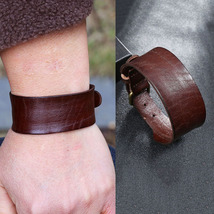 Minimalist Men&#39;s Punk Leather Bracelet - £7.91 GBP