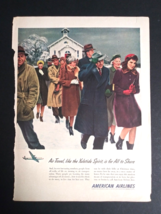 American Airlines Christmas Don Q Rum Cut Vintage Magazine Print Ad c1940s - £12.12 GBP