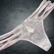 Victoria&#39;s Secret S Thong Strappy Taupe Beige Gray Very Sexy Scandalous - $39.59