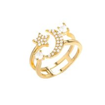 Boho Rhinestone Knuckle Rings Gold Star Moon Stacking Midi Finger Rings ... - £20.13 GBP