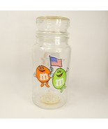 Vintage M&amp;M 1984 LA Olympics Glass Candy Jar Embossed Lid Anchor Hocking... - £6.72 GBP