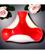 Wales Japan Red White Cased Glass Ashtray Dish Bowl MCM Vintage - $14.83