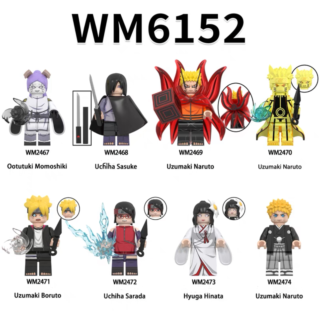 Primary image for 1 Set 8pcs Minifigures Naruto series Building Blocks  kid toys Gift