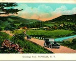 Generic Highway Landscape Greetings From Howells New York NY WB Postcard - $11.54