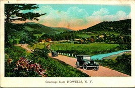 Generic Highway Landscape Greetings From Howells New York NY WB Postcard - £9.05 GBP