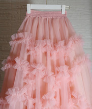 BLUSH PINK Fluffy Layered Tulle Maxi Skirt Custom Plus Size Ball Gown Skirt image 7