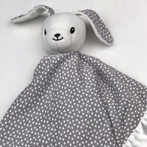 Balboa Baby Bunny Rabbit Lovey Security Blanket Gray Polka Dot Satin Trim - £34.33 GBP