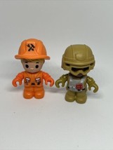 Pretend Play Construction Worker Orange Work Gear  Military Worker Hard Plastic - £6.85 GBP