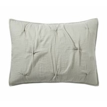 Pottery Barn Gray Soft Cotton Handcrafted Quilted Pillow Sham Standard NEW - $29.95