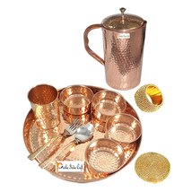 Prisha India Craft ® Indian Dinnerware Pure Copper Traditional Dinner Set of Tha - £86.17 GBP+