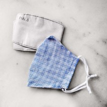 Blue Checkered Mask. Fabric Filter Mask. Cotton Filter Mask. Adult Reusable Mask - £7.83 GBP