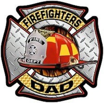 Fire Firefighters Dad Maltese Helmet Bumper Decal Sticker Toolbox Usa Made - £13.65 GBP