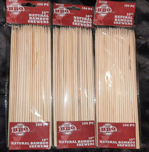 3 packages of Bamboo BBQ Skewers 100ct (300 total) 10&quot; New - £14.20 GBP