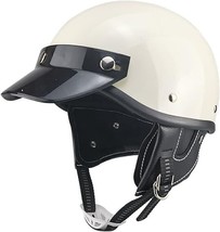 DOT Certified Retro Half Helmet with Visor for Street Mopeds for Adults, Scooter - £36.82 GBP