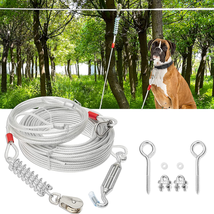 100 Ft Dog Tie Out Cable with 10Ft Runner Cable - Heavy Duty Long Dog Le... - £35.17 GBP
