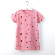 Girls Summer Dress Cotton  Pink Children&#39;s nightdress summer girls&#39; home dress p - £41.47 GBP