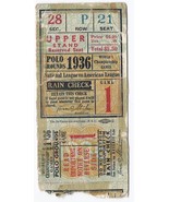 1936 World Series Ticket Stub Game 1 Yankees @ Giants DiMaggio&#39;s 1st WS ... - £3,776.43 GBP
