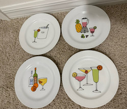 Margarita by Ursula Dodge Signature Appetizer Plates Set of 4 Cocktail Party - £15.49 GBP