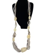 Chico&#39;s Multi Strand Beaded Necklace White/Beige - $259.13 MXN