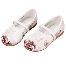 White - Girls Ballet Flats Chinese Traditional Embroidery Shoes Slip On Shoes(D0 - £32.19 GBP