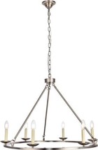 Chandelier MAINE Transitional Burnished Nickel Silver Wire Metal Candelabra E12 - £368.09 GBP