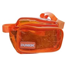 Dunkin Donuts Fanny Pack Bum Bag Hip Pack Orange Neon Clear Logo Collectible - $17.00