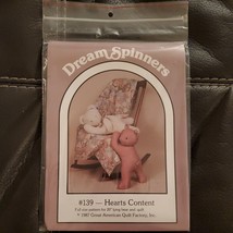 Vintage Sewing Pattern Dream Spinners Hearts Content 20" Bear & Quilt Uncut - $9.49