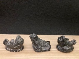 Lot of 3 Wolf Original Art Sculpture Handmade Canada Seal Figurines - £18.31 GBP