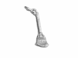 Broom #2 Charm Pendant .925 Sterling Silver!! - £14.16 GBP