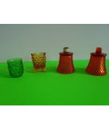 Vintage Hobnail Amber Glass Votive Peg Candle Sconce Holders &amp; More Exce... - $20.32 CAD
