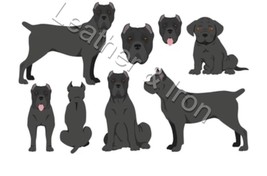 New Cane Corso Black Dog Illustration Pattern Design Checkbook Cover - $9.95