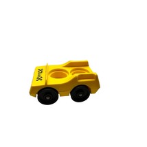 Vintage Fisher Price Little People Yellow 2 Seat Car Taxi Vehicle Toy - $8.14