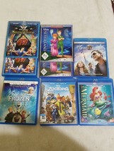 disney blu ray lot of 6 some new sealed  little mermaid frozen neverland new - £27.32 GBP