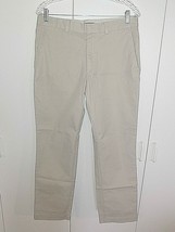 BANANA REPUBLIC MENS BEIGE KHAKI  PANTS-32X28.5-WORN ONCE-100% COTTON-FL... - £5.42 GBP