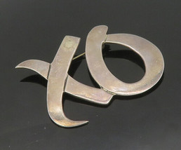 MEXICO 925 Sterling Silver - Vintage Smooth XO Hugs &amp; Kisses Brooch Pin - BP7110 - £59.46 GBP