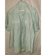 Vintage Short Sleeve Military Button Down Shirt Light Green Missing Tags - $14.99