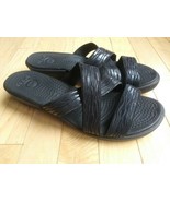 Crocs Strappy Wedge Slip On Casual Black Sandals Women&#39;s US 10 WW - £14.88 GBP