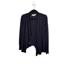 Ann Taylor Loft Petites Size Sp Black Waterfall Cardigan Sweater Merino Wool - £17.13 GBP