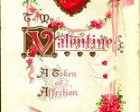 To My Valentine A Token Of Affection Dove Heart 1917 Vtg Postcard - $3.91