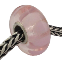Authentic Trollbeads Ooak Universal Unique Pink Murano Glass Bead Charm Fits All - $33.24