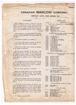 Canadian Marconi Radio Service Instructions Model 95 - £2.22 GBP