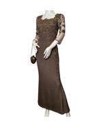 Hartly Westwood Size M Evening Beaded Silk Gown Chocolate Brown Long Dress - $4,183.14 MXN