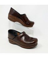 Dansko Womens Brown Leather Slip on Clog Comfort Shoes, Size 7.5 US 38 EU - £25.50 GBP