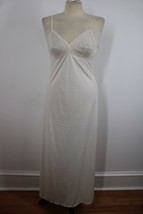 Vtg JC Penney MG 34/12 LL Ivory Antron Nylon Long Full Slip Dress Side Slit - £21.26 GBP