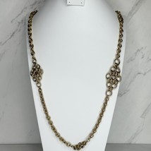 Carolee Vintage Signed Gold Tone Chainmail Long Chain Link Necklace - £15.50 GBP