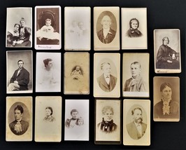 1860-80s Antique Cdv Photographs 17pc Lot Families Quick Staa Ts Cyphers Nj &amp; Ma - £138.48 GBP