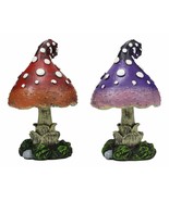 Enchanted Fairy Garden Miniature Colorful Toadstool Mushrooms Figurine S... - $19.99