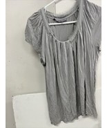 Women blouse Jennifer Lopez Size Large Chain Style Collar Gray - £9.48 GBP