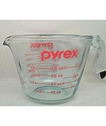 Vintage Pyrex 1-Cup Measuring Cup With L Handle, Red Lettering USA  #508 - $14.70