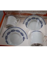 Hermes Chaine D&#39;ancre Demitasse Cup and Saucer Set 2 blue coffee - £273.36 GBP